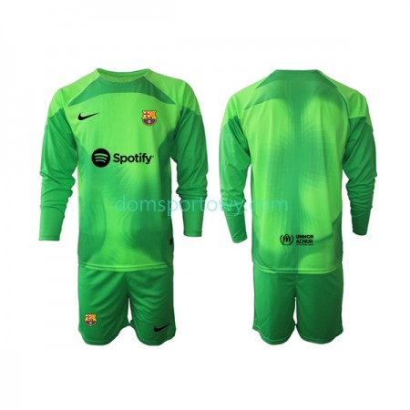 Koszulka FC Barcelona Bramkarska Dziecięcy Domowe Koszulki Piłkarskie 2022-2023 Długi Rękaw